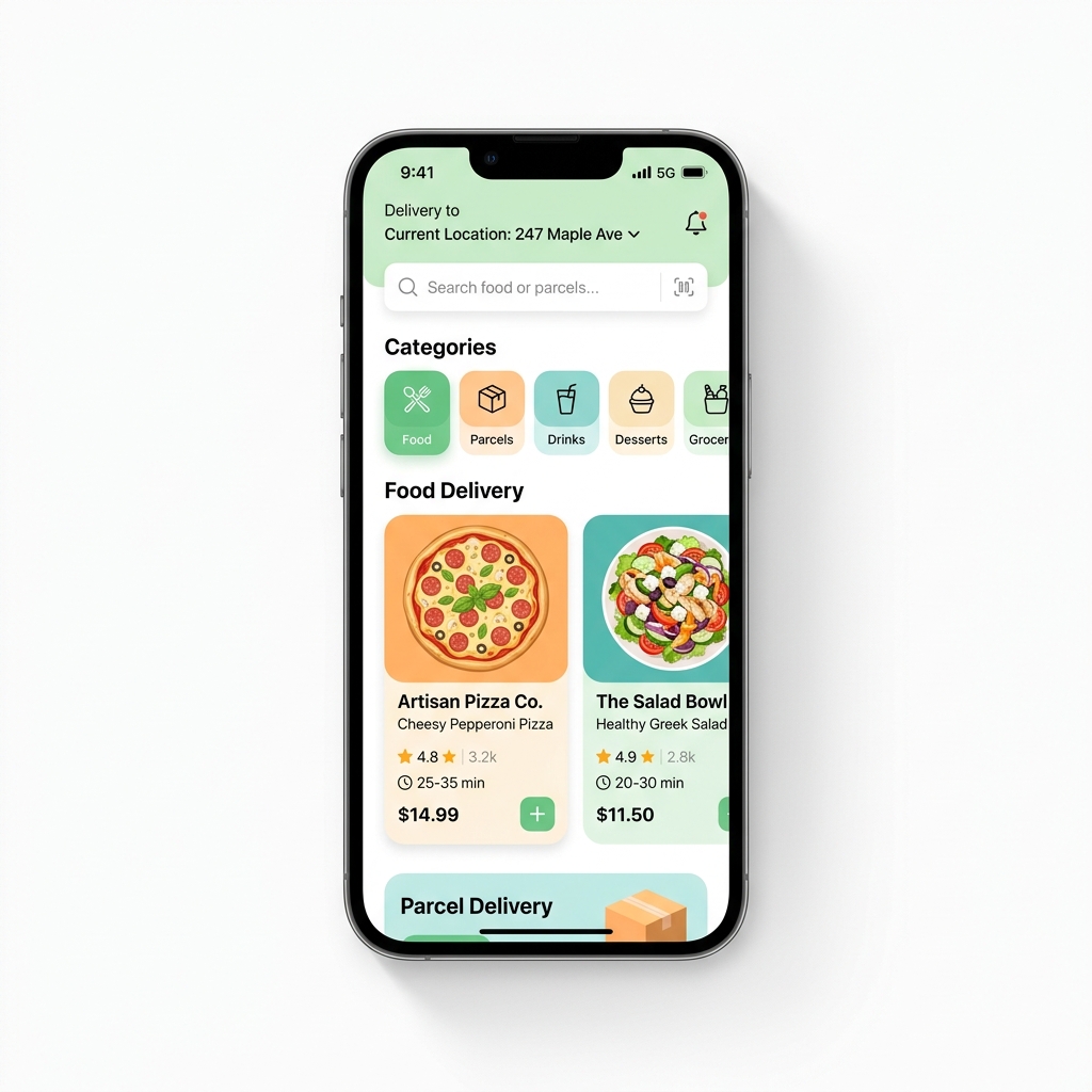 Delivery Mobile App UI Mockup