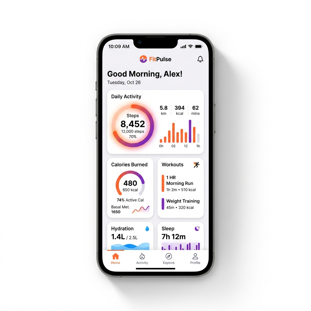 Fitness Mobile App UI Mockup